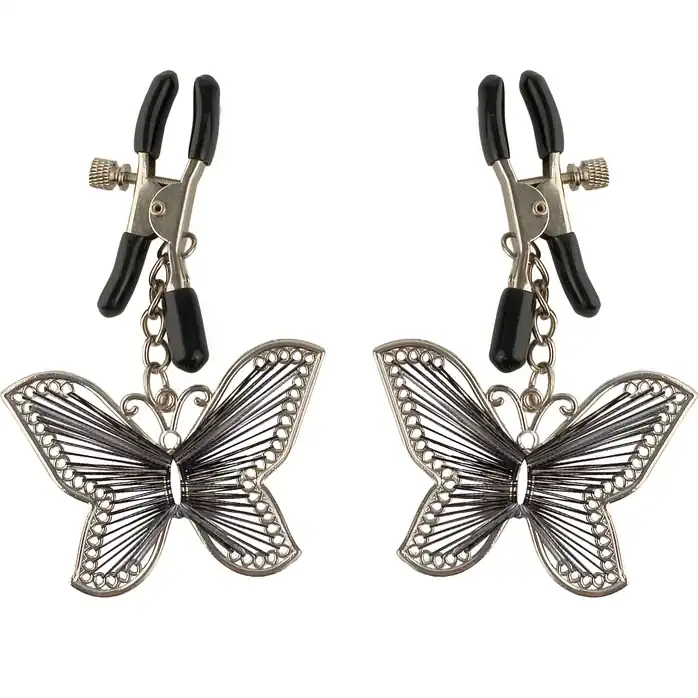 Зажимы на соски с бабочками Butterfly Nipple Clamps - Fetish Fantasy Series