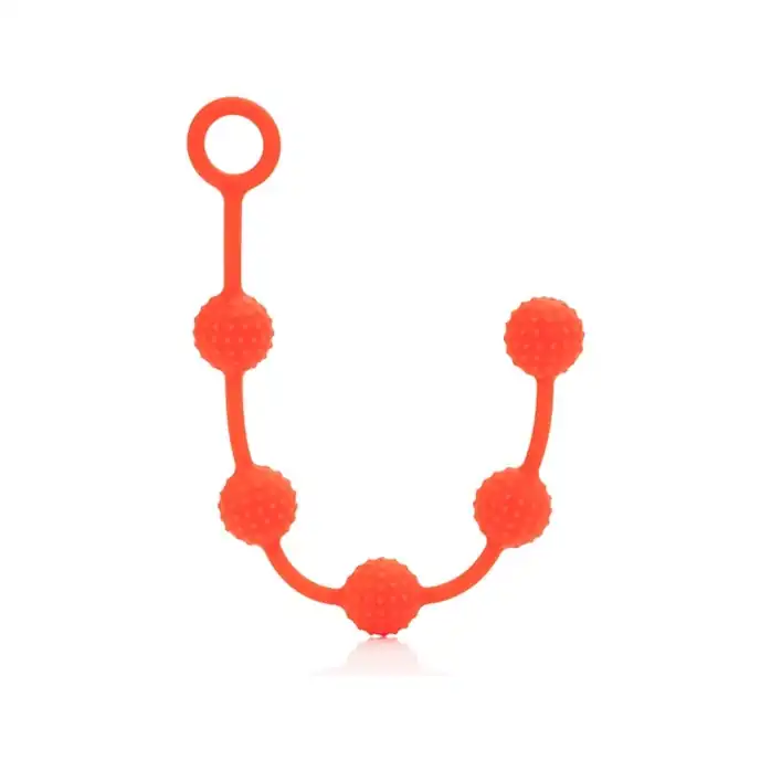 Набор оранжевых анальных цепочек Posh Silicone O Beads - Posh. Фотография 4.