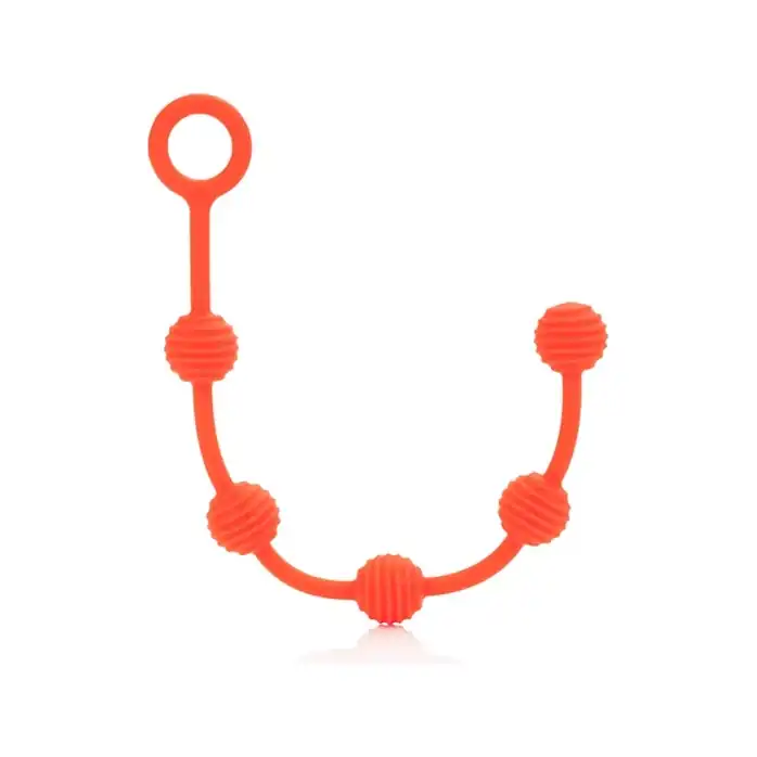 Набор оранжевых анальных цепочек Posh Silicone O Beads - Posh. Фотография 5.