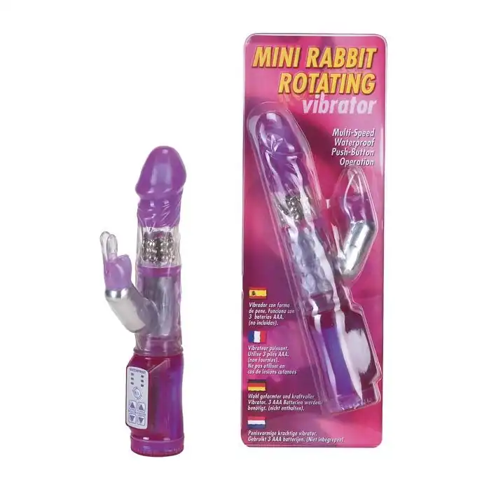 Вибратор MINI RABBIT ROTATION VIBRATOR с ротацией - 13 см.