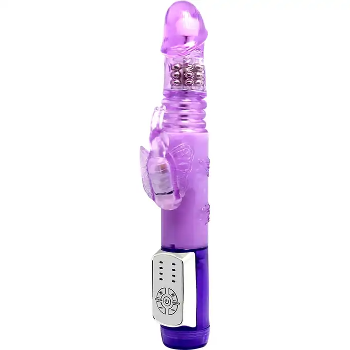 Фиолетовый вибратор хай-тек Butterfly Prince - 24 см