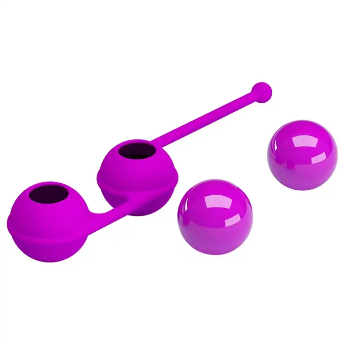 Лиловые вагинальные шарики Kegel Tighten Up III - Pretty Love. Фотография 4.