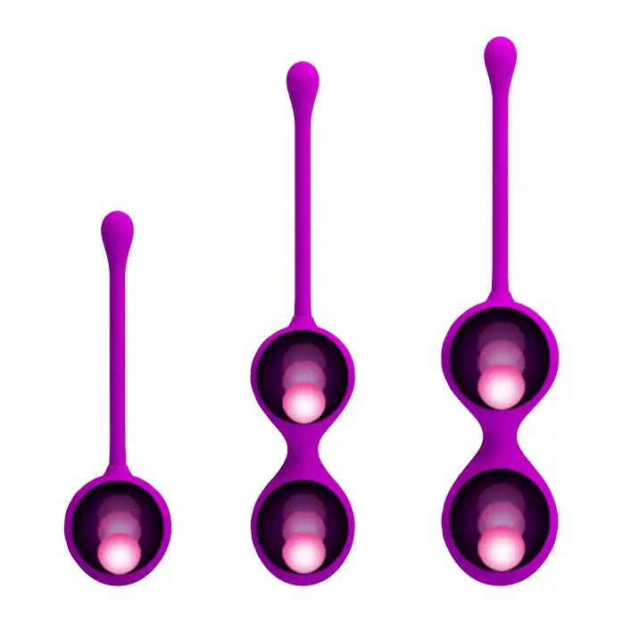 Набор лиловых вагинальных шариков Kegel Ball - Pretty Love. Фотография 5.
