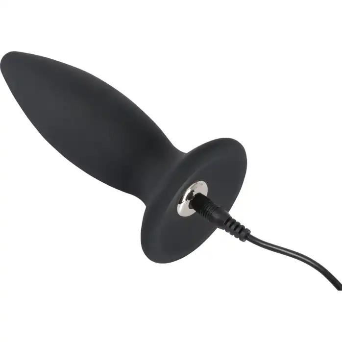 Чёрная перезаряжаемая анальная пробка Black Velvets Recharge Plug M - 12,5 см - You2Toys. Фотография 3.