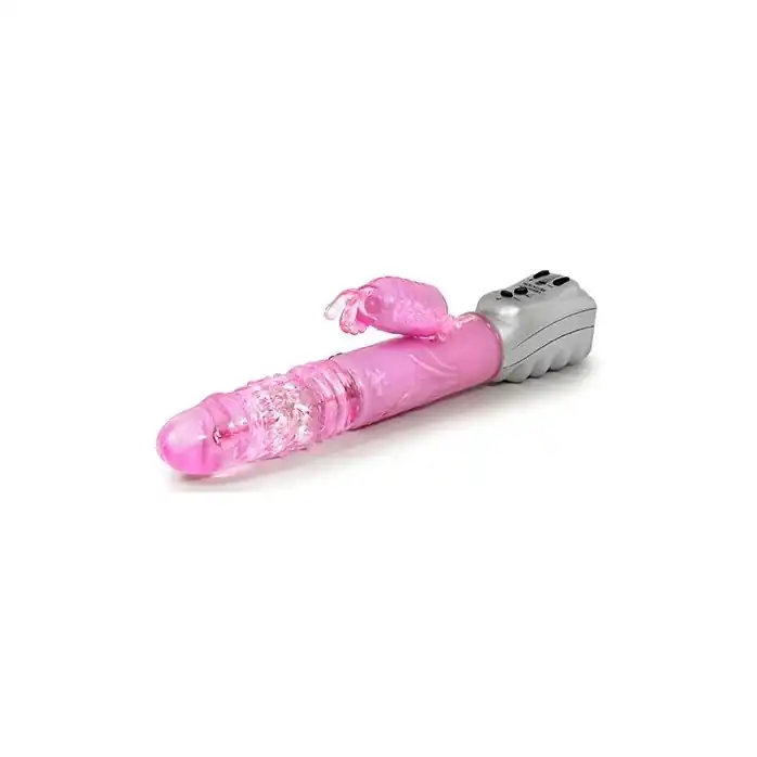 Розовый вибромассажер Butterfly Stroker - 29,8 см - Sexy Things. Фотография 4.