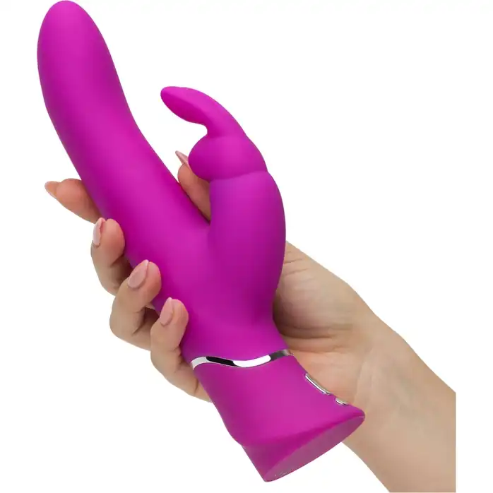 Лиловый вибратор-кролик Curve Rechargeable Rabbit Vibrator - 25,4 см. Фотография 4.
