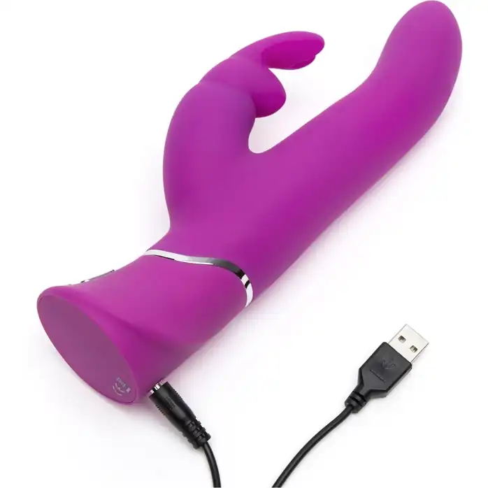 Лиловый вибратор-кролик Curve Rechargeable Rabbit Vibrator - 25,4 см. Фотография 5.