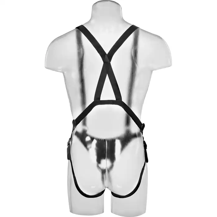 Страпон-система с кофейной насадкой 10 Hollow Strap-On Suspender System - 25 см - King Cock. Фотография 6.