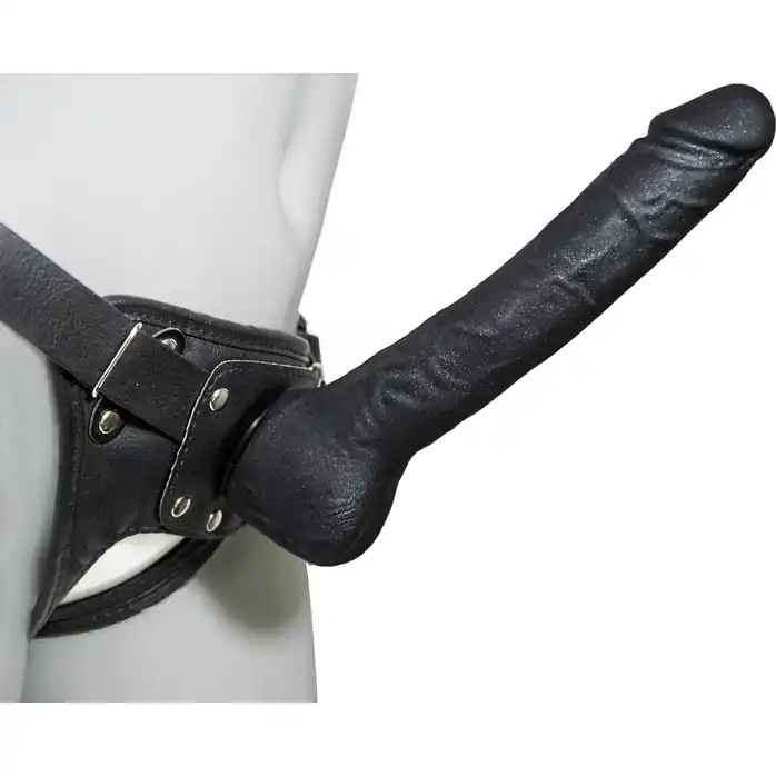 Чёрная фаллическая насадка BLACK BENT 3 - 22,5 см - LOVETHING. Фотография 3.