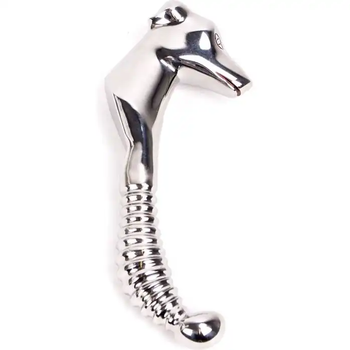 Серебристый стимулятор простаты с рукояткой в форме морды собаки Prostate Stimulator with Dogface