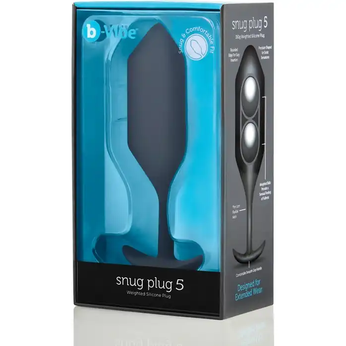 Чёрная пробка для ношения B-vibe Snug Plug 5 - 14 см.. Фотография 5.