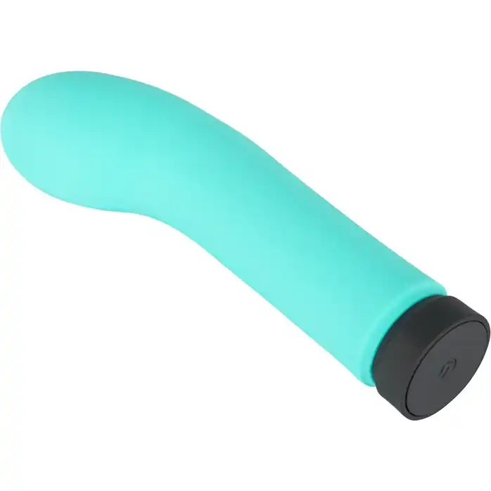 Бирюзовый мини-вибратор с загнутой головкой Power Vibe Curvy - 12 см - You2Toys. Фотография 2.