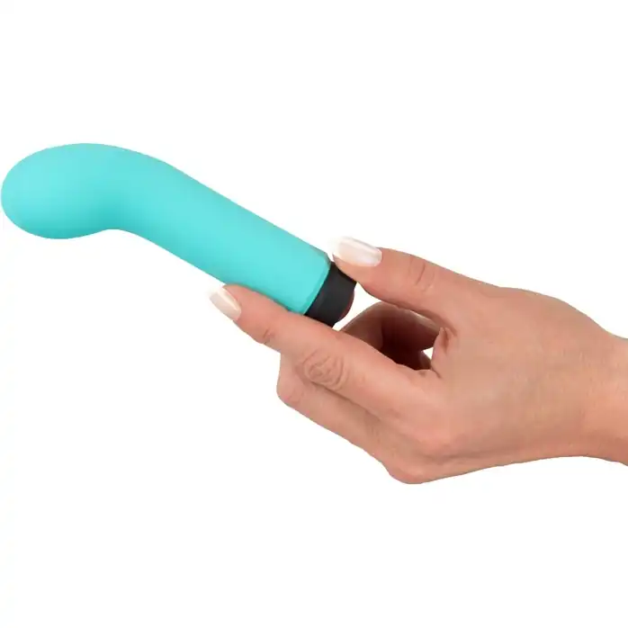 Бирюзовый мини-вибратор с загнутой головкой Power Vibe Curvy - 12 см - You2Toys. Фотография 3.