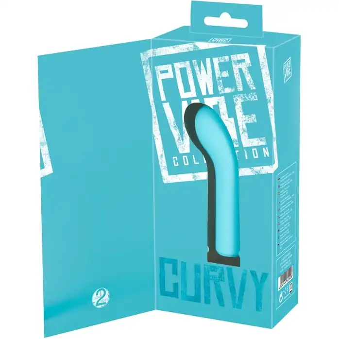 Бирюзовый мини-вибратор с загнутой головкой Power Vibe Curvy - 12 см - You2Toys. Фотография 7.