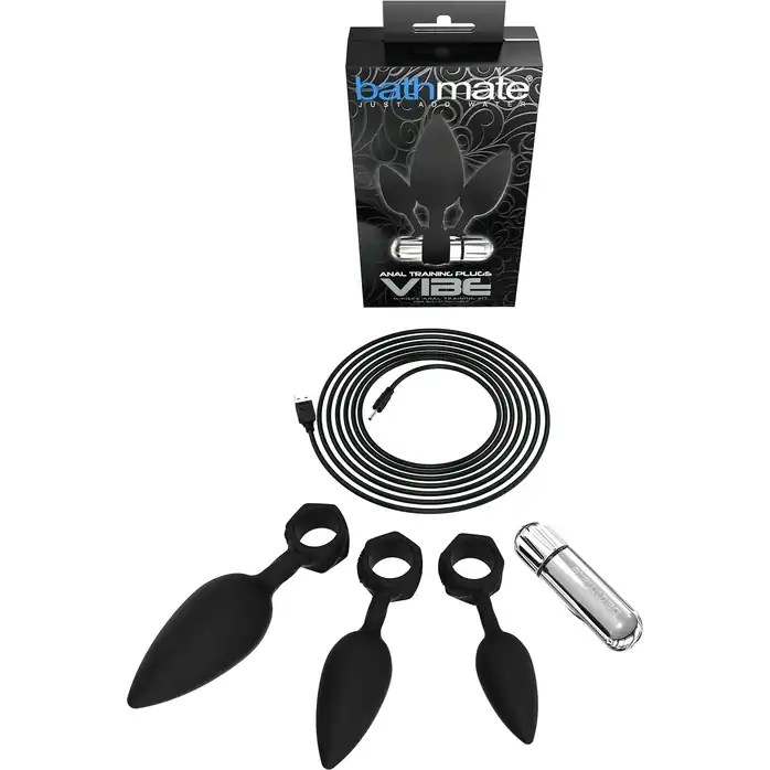 Набор из 3 анальных плагов и вибропули Bathmate Anal Training Plugs VIBE - Аксессуары. Фотография 6.