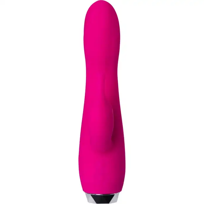 Розовый вибратор с клиторальным стимулятором L EROINA - 17 см - L EROINA. Фотография 3.