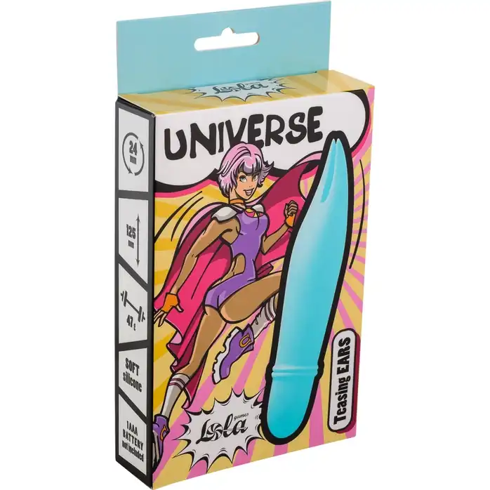 Голубой мини-вибратор Universe Teasing Ears - 12,5 см - Universe. Фотография 3.