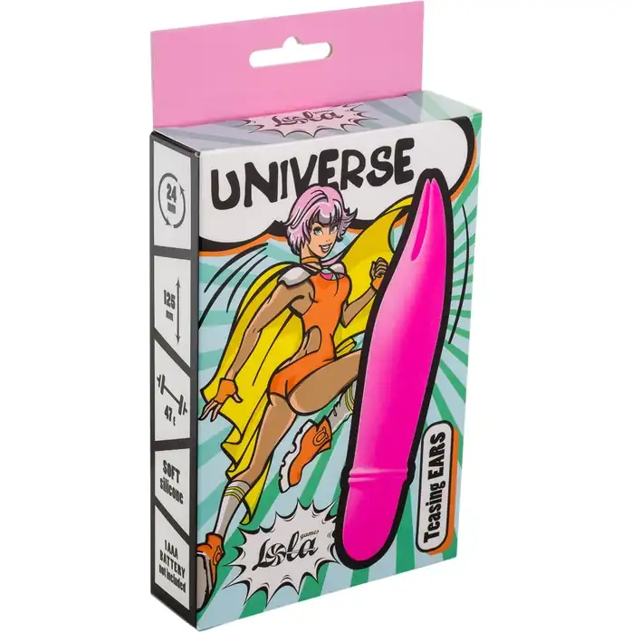 Розовый мини-вибратор Universe Teasing Ears - 12,5 см - Universe. Фотография 3.