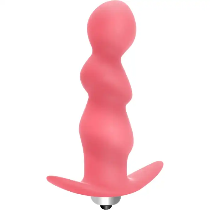Розовая фигурная анальная вибропробка Spiral Anal Plug - 12 см - First Time