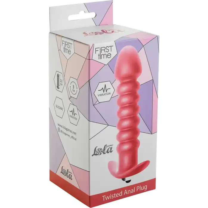 Розовая анальная вибропробка Twisted Anal Plug - 13 см - First Time. Фотография 2.