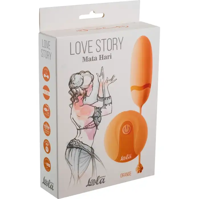 Оранжевое виброяйцо Mata Hari с пультом ДУ - Love Story. Фотография 2.