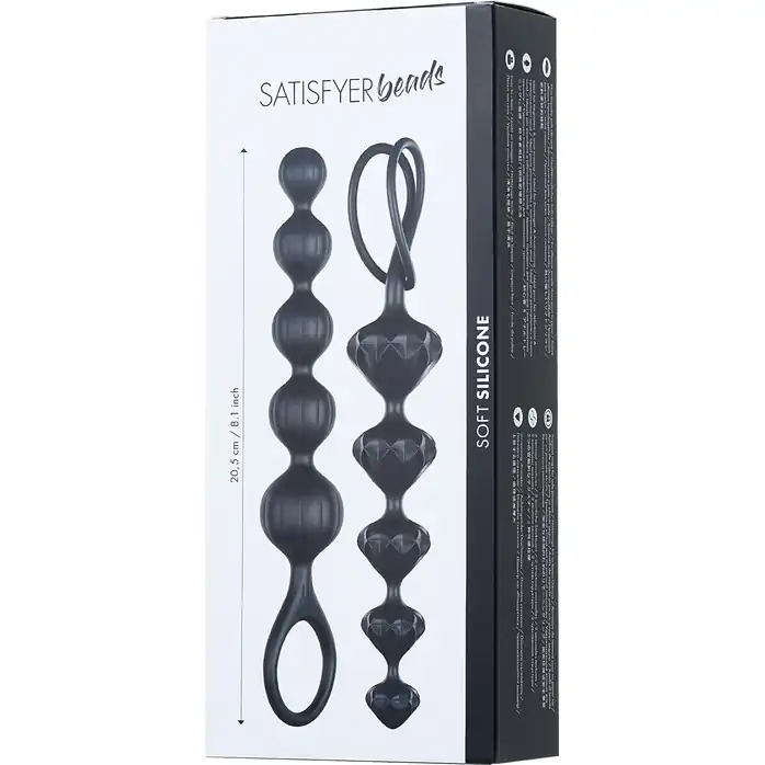 Набор из 2 чёрных анальных цепочек Satisfyer Love Beads. Фотография 9.