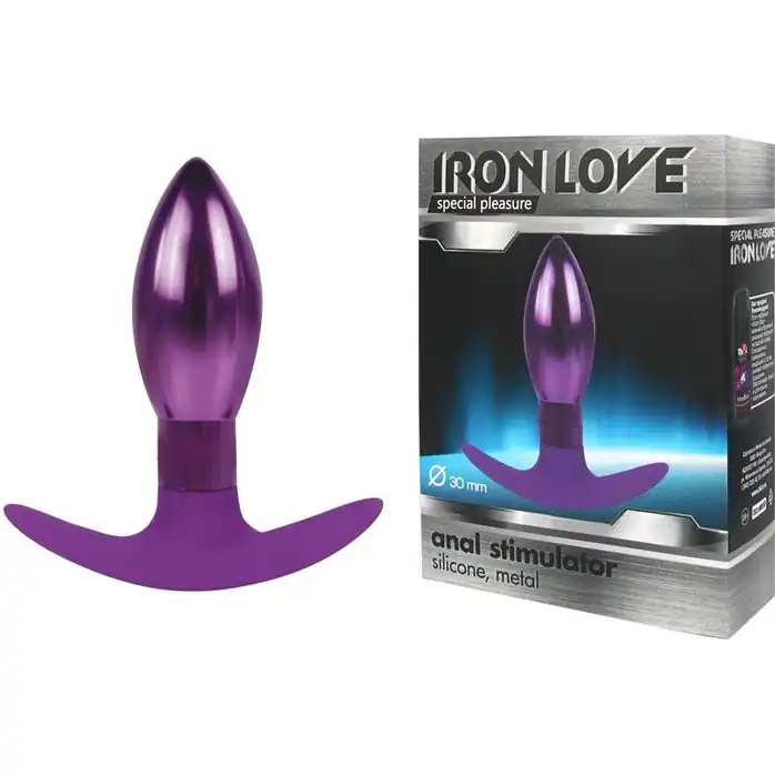 Каплевидная анальная втулка фиолетового цвета - 9,6 см - IRON LOVE. Фотография 2.