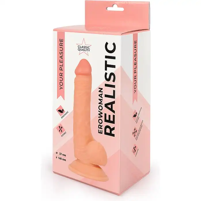 Реалистичный телесный фаллоимитатор Erowoman - 19,5 см - EROWOMAN REALISTIC. Фотография 5.