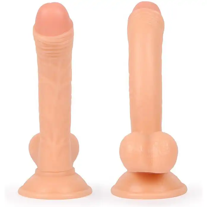 Фаллоимитатор с мошонкой Erowoman телесного цвета - 18,5 см - EROWOMAN REALISTIC. Фотография 4.