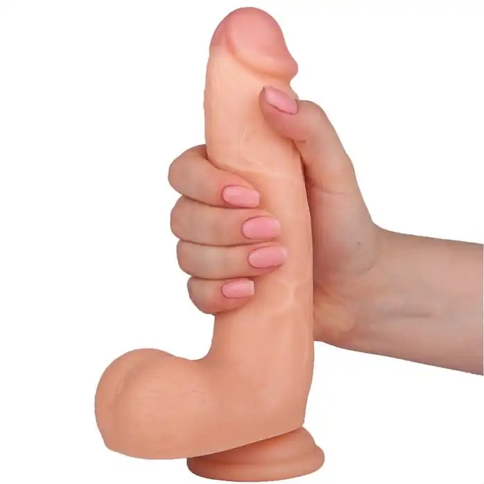 Реалистичный фаллоимитатор телесного цвета с мошонкой на присоске - EROWOMAN-EROMAN BEST BOYFRIEND. Фотография 2.