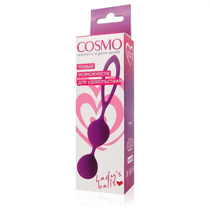 Фиолетовые двойные вагинальные шарики Cosmo. Фотография 3.