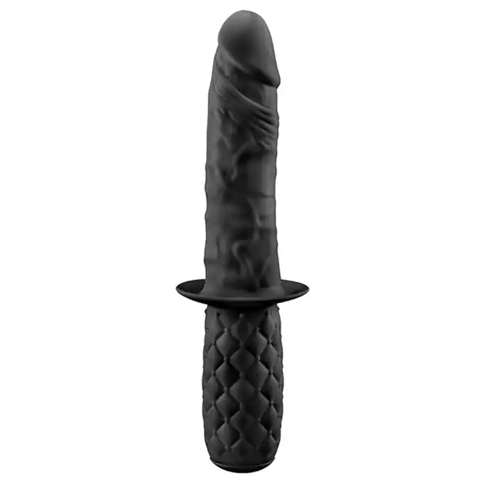 Черный анальный фаллоимитатор BUTT PLUNGER с ручкой-ограничителем