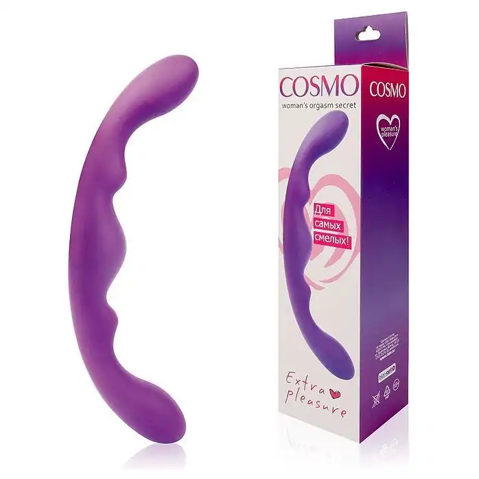 Фиолетовый двусторонний фаллоимитатор Cosmo - 26 см - COSMO. Фотография 2.