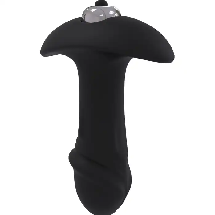 Черный анальный вибромассажер Single Speed Star Arrow Plug - 11 см - Essentials. Фотография 2.