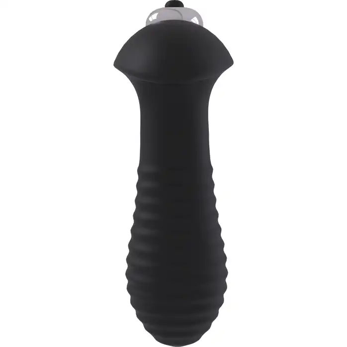 Черный анальный вибромассажер Single Speed Spiral Plug - 11 см - Essentials. Фотография 3.