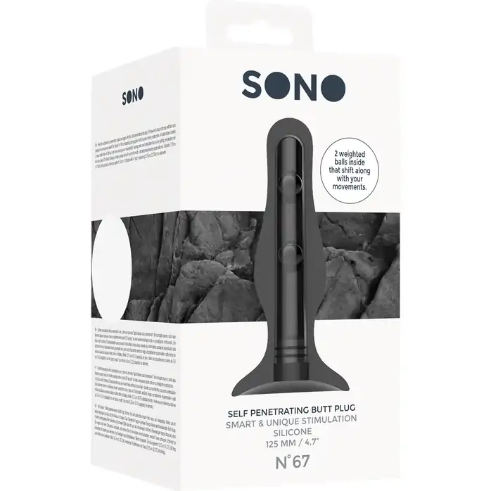 Черная анальная пробка Self Penetrating Butt Plug № 67 - 12,7 см - Sono. Фотография 3.