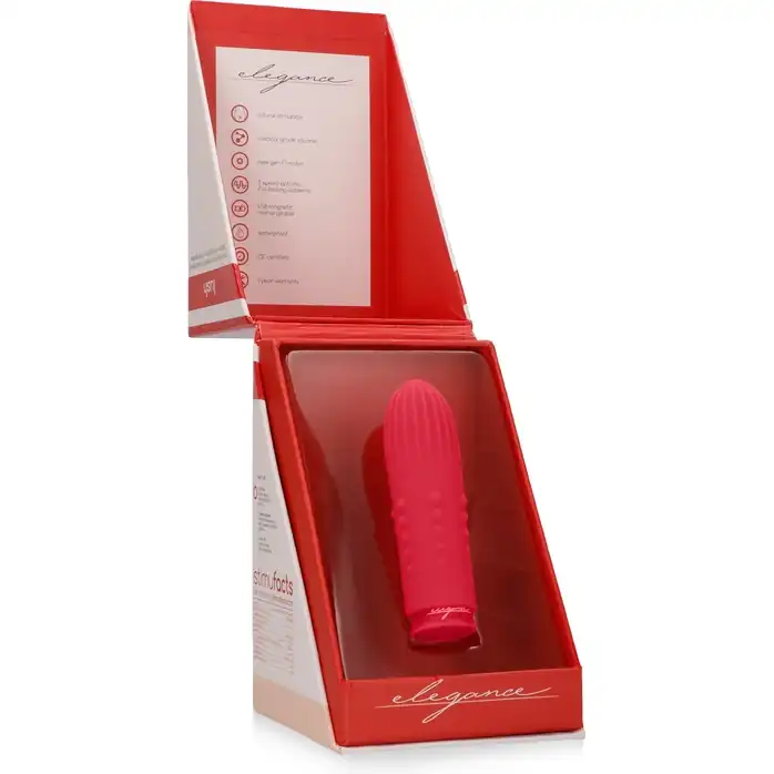 Красная вибропуля Turbo Rechargeable Bullet Lush - 9,8 см - Elegance. Фотография 5.
