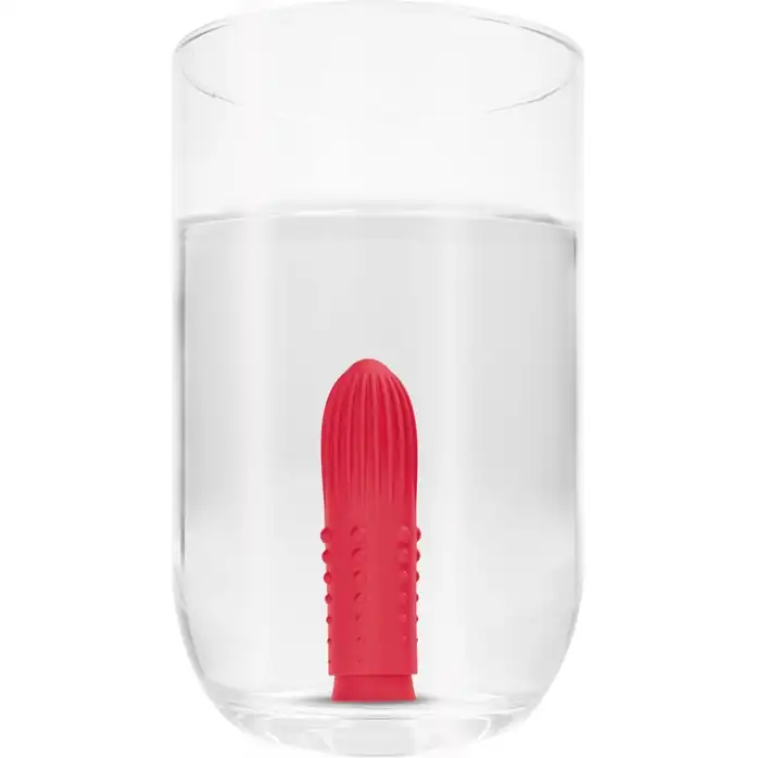 Красная вибропуля Turbo Rechargeable Bullet Lush - 9,8 см - Elegance. Фотография 7.