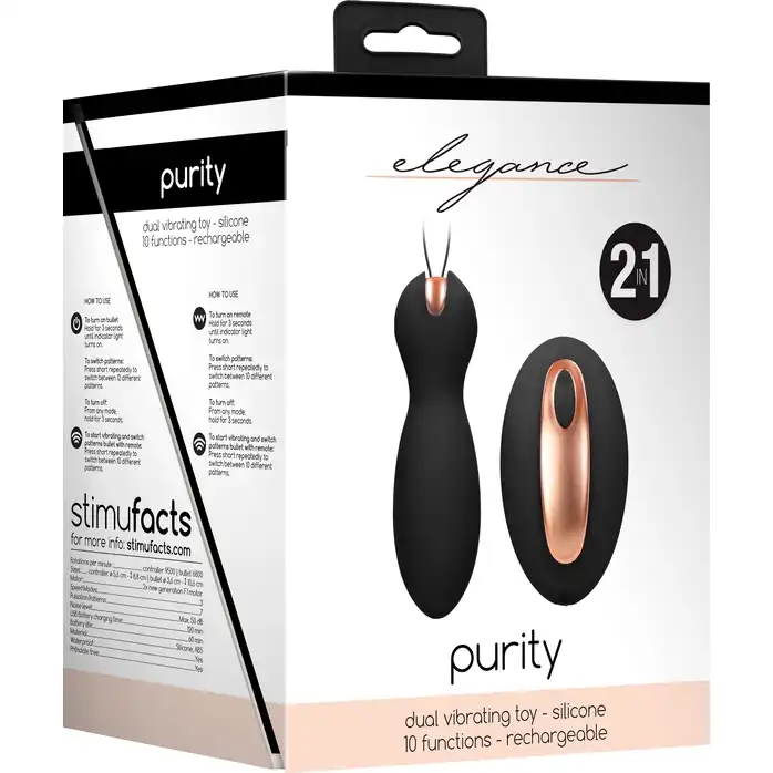 Черные вагинальные шарики Purity с пультом ДУ - Elegance. Фотография 10.