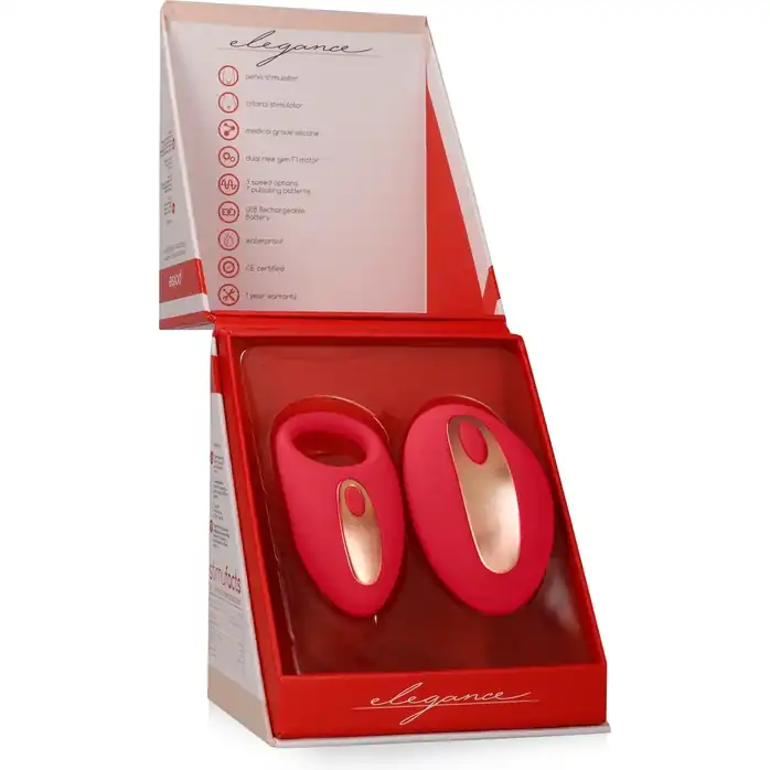 Красное эрекционное виброкольцо Poise с пультом - Loveline. Фотография 11.