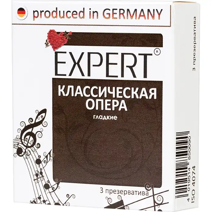 Гладкие презервативы Expert Классическая опера - 3 шт