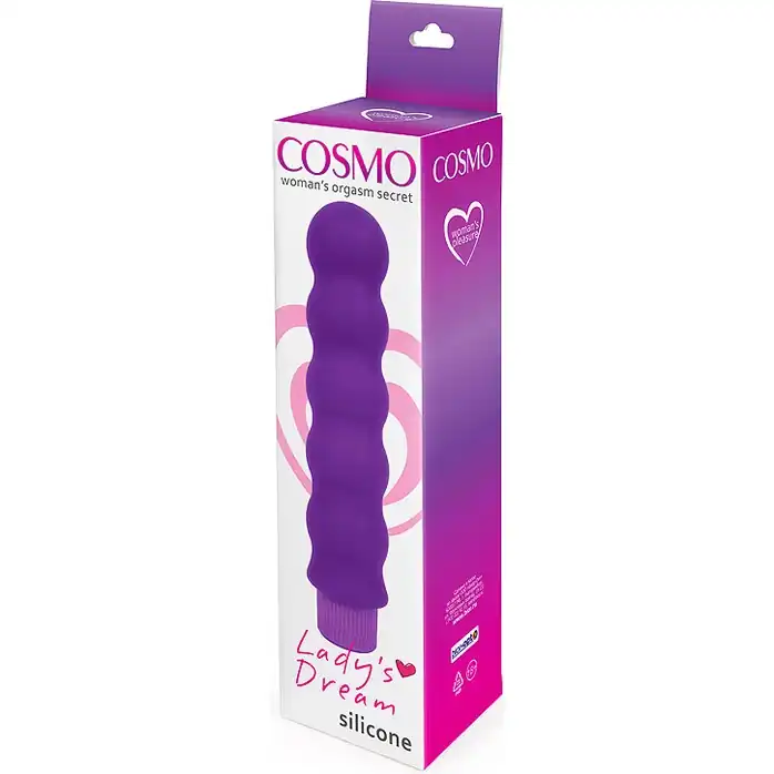 Фиолетовый силиконовый вибратор-елочка Cosmo - 15 см. Фотография 3.