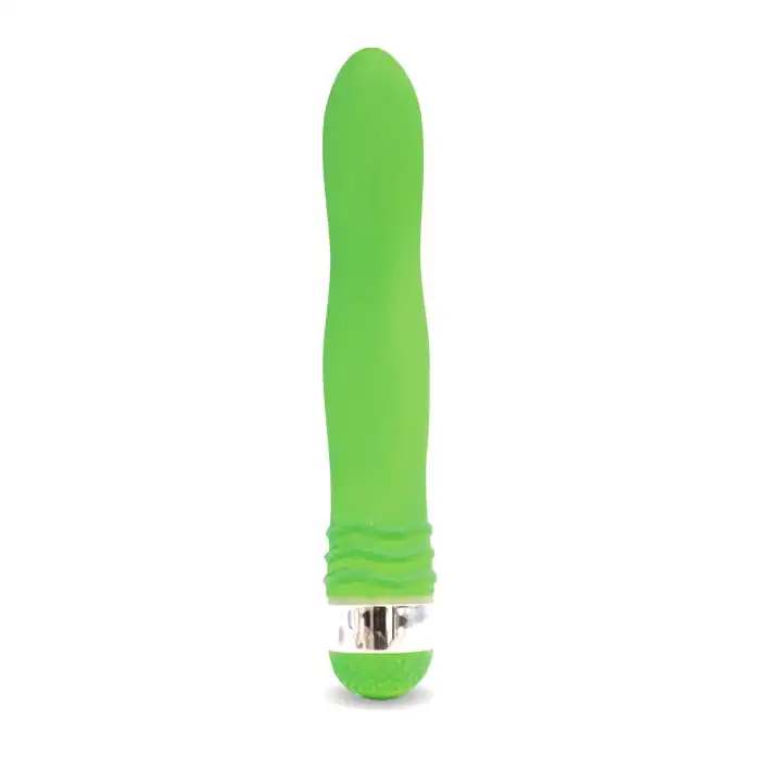 Салатовый эргономичный вибратор Sexy Friend - 17,5 см