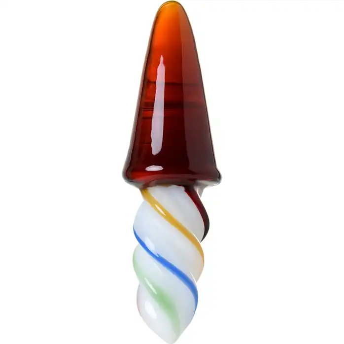 Коническая стеклянная анальная втулка Sexus Glass - 16 см - Sexus Glass
