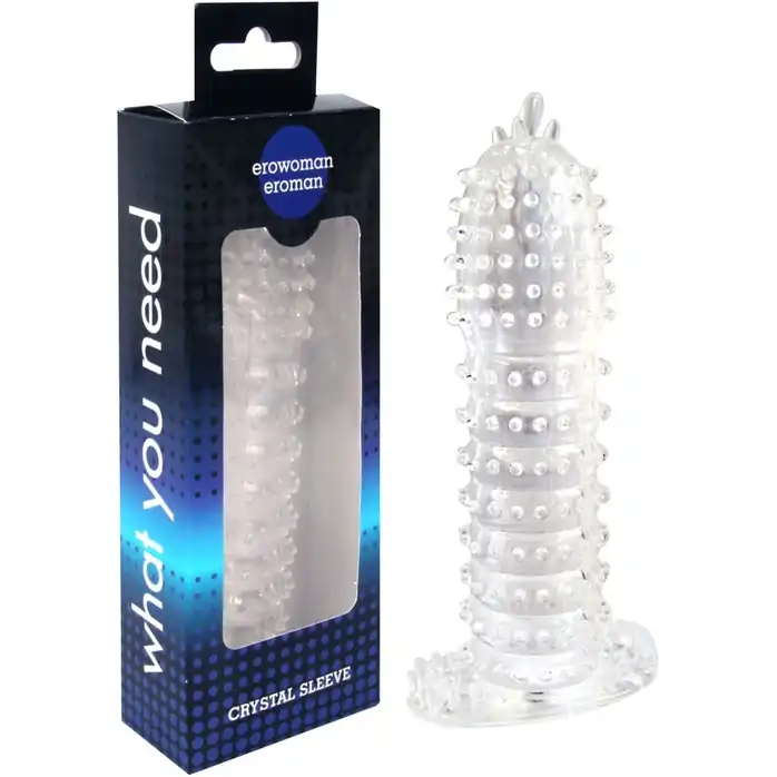 Закрытая прозрачная насадка Crystal sleeve - 12 см - EROWOMAN-EROMAN. Фотография 3.