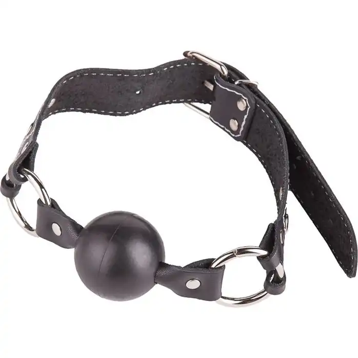Кляп-шар на ремешках из натуральной кожи - BDSM accessories