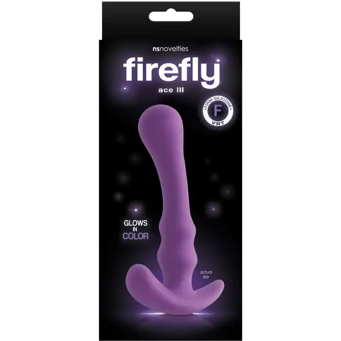 Фиолетовая силиконовая анальная пробка-стимулятор Ace III Plug - 12,7 см. - Firefly. Фотография 2.