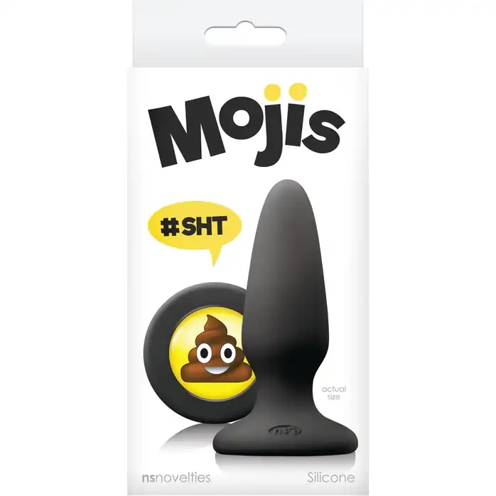 Черная силиконовая пробка среднего размера Emoji SHT - 10,2 см - Mojis. Фотография 2.