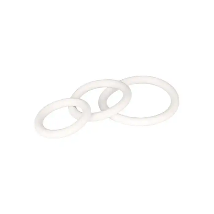 Набор из 3 белых эрекционных колец White Rubber Ring Set - Rings!. Фотография 2.