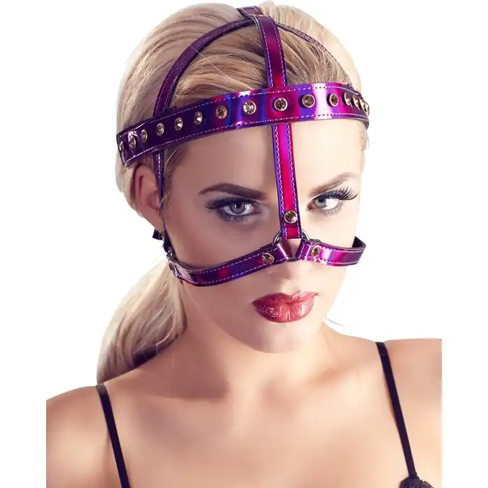 Ярко-розовый шлем харнесс Head Harness - Bad Kitty